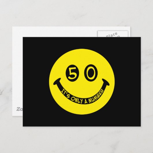 50e verjaardag Gezicht, Het is slechts een getal! Briefkaart (Voorkant / Achterkant)