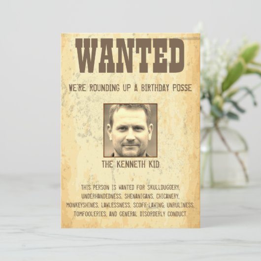 50e verjaardag Gezocht Poster 🤠 Old West Kaart (Staand voorkant)