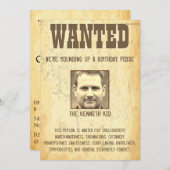 50e verjaardag Gezocht Poster 🤠 Old West  Kaart (Voorkant / Achterkant)