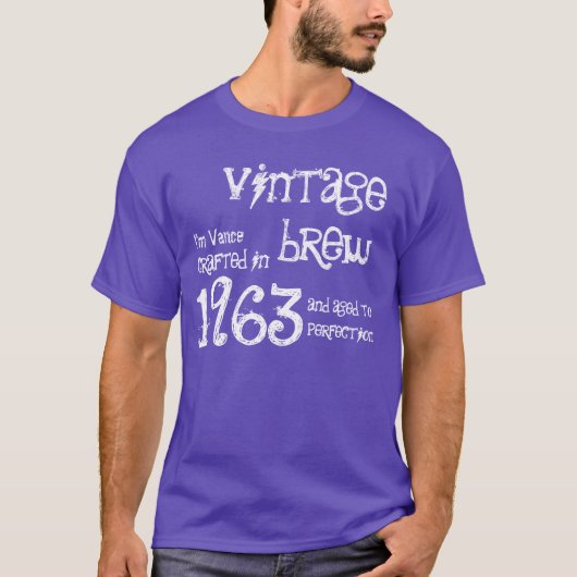 50e verjaardag Gift 1963  Brew Paars G206 T-shirt (Voorkant)