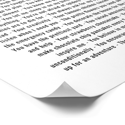 50e verjaardag Gift Dingen waar we van houden op d Poster (Hoek)