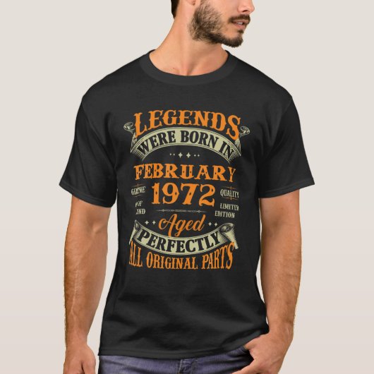 50e verjaardag gift Legends geboren in februari 19 T-shirt (Voorkant)