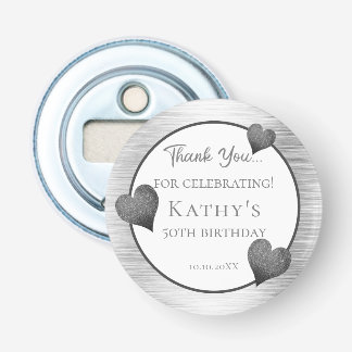 50e verjaardag Gift Silver Button Flesopener