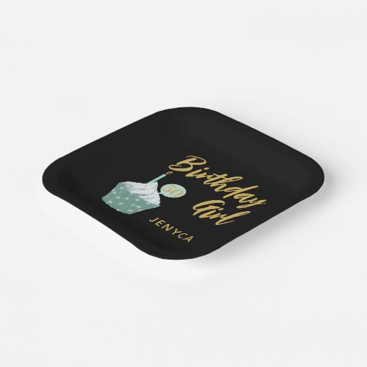 50e verjaardag Girl Cupcake Bord (Gebogen)