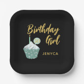 50e verjaardag Girl Cupcake Bord (Voorkant)