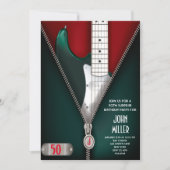 50e verjaardag Gitaar Rock Star Uitnodiging (Voorkant)