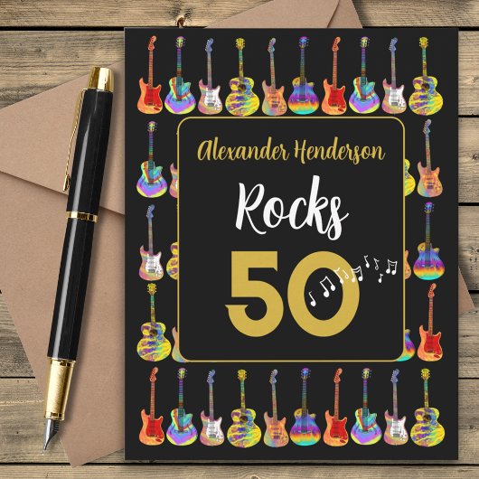 50e verjaardag Gitaar Rocks 50 Persoonlijk