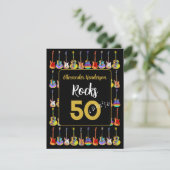 50e verjaardag Gitaar Rocks 50 Persoonlijk (Staand voorkant)