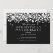 50e verjaardag Glam Silver Lights Kaart (Voorkant)