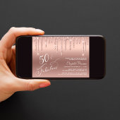 50e verjaardag Glitter Roos Gold Kaart