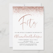 50e verjaardag Glitter Roos Gold Pink Kaart (Voorkant)