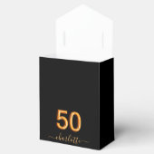50e verjaardag glitter zwarte goudsparkle bedankdoosjes (Geopend)