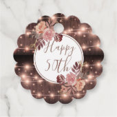 50e verjaardag gloeiende rustieke string verlichti bedankjes labels (Voorkant)