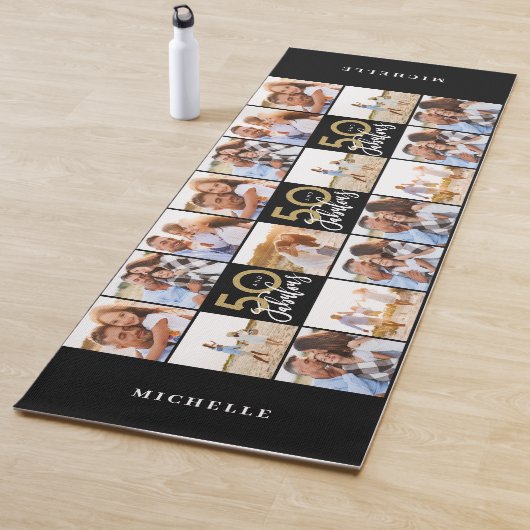 50e verjaardag goede gouden zwarte foto collage ch yogamat (In situ)
