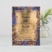 50e verjaardag Gold Animal Print Invitations (Staand voorkant)