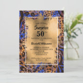 50e verjaardag Gold Animal Print Kaart (Staand voorkant)