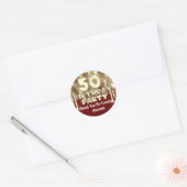 50e verjaardag Gold BALLONS Hartelijk dank voor de Ronde Sticker (Envelop)