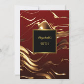 50e verjaardag Gold Black Burgundy Abstract Kaart (Achterkant)