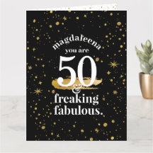 50e verjaardag Gold Black Freaking Fabulous Jumbo