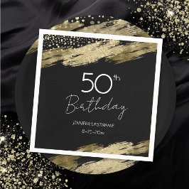 50e verjaardag Gold Black Napkins Servet