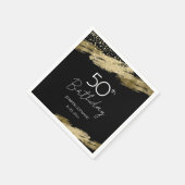 50e verjaardag Gold Black Napkins Servet (Hoek)