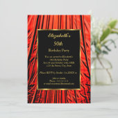 50e verjaardag Gold Black Red Kaart (Staand voorkant)