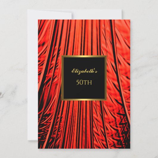 50e verjaardag Gold Black Red Kaart (Achterkant)