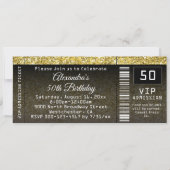 50e verjaardag Gold/Black Ticket uitnodiging (Voorkant)