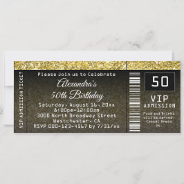 50e verjaardag Gold/Black Ticket uitnodiging
