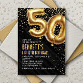 50e verjaardag Gold Black Uitnodiging