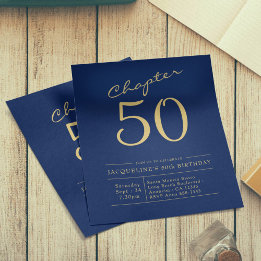 50e verjaardag Gold Blue budget uitnodiging Flyer