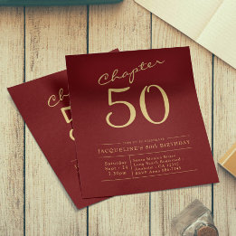 50e verjaardag Gold Burgundy - Begrotingsuitnodigi Flyer