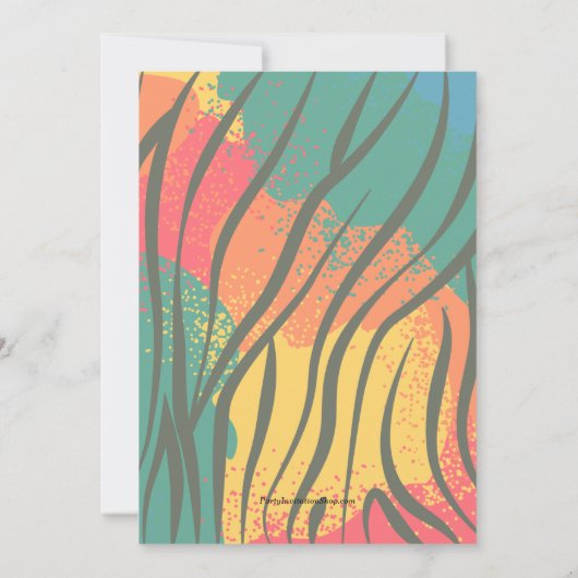 50e verjaardag Gold Colorful Zebra Kaart (Achterkant)