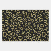 50e verjaardag Gold en zwart Random Number Pattern Inpakpapier Vel (Voorkant 3)