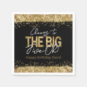 50e verjaardag Gold en zwarte Big Five-Oh Napkins Servet (Voorkant)