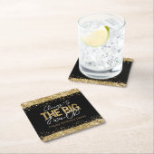 50e verjaardag Gold en zwarte Big Five-Oh Square P Kartonnen Onderzetters (Insitu)