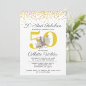 50e verjaardag Gold Glitter Confetti Black Kaart (Staand voorkant)