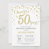 50e verjaardag Gold Glitter Diamond Uitnodiging (Voorkant)