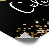 50e verjaardag Gold Glitter en Black Welcome Poster (Hoek)