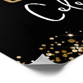50e verjaardag Gold Glitter en Black Welcome Poster (Hoek)