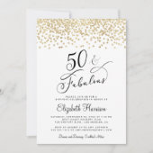 50e verjaardag Gold Glitter Kaart (Voorkant)