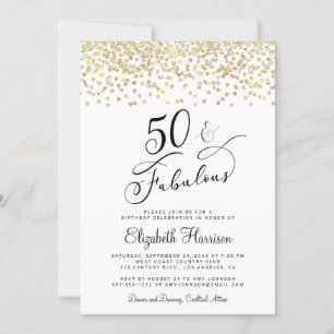 50e verjaardag Gold Glitter Kaart
