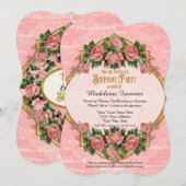 50e verjaardag Gold Glitter Rozen Kaart (Voorkant / Achterkant)