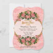 50e verjaardag Gold Glitter Rozen Kaart (Voorkant)