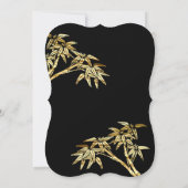 50e verjaardag Gold Golden Bamboo Black Kaart (Achterkant)