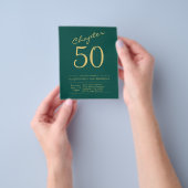 50e verjaardag Gold Green Budget Invitation Flyer (Hand)