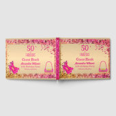 50e Verjaardag Gold Hot Pink High Heels Glittery Gastenboek (Volledig)