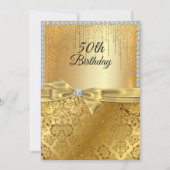 50e verjaardag Gold Metallic Diamond Glitter Kaart (Voorkant)