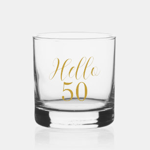50e verjaardag Gold Minimal Whisky Glas