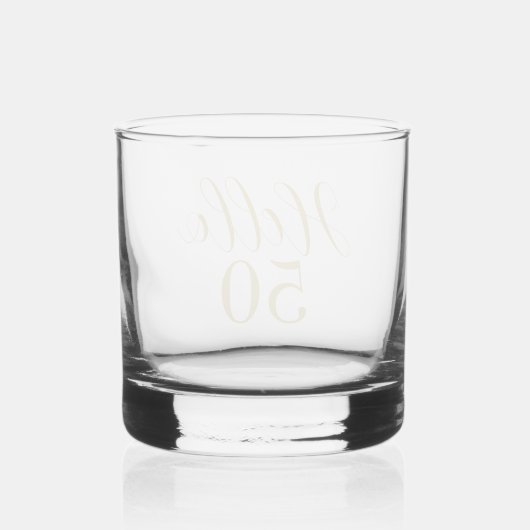 50e verjaardag Gold Minimal Whisky Glas (Achterkant)